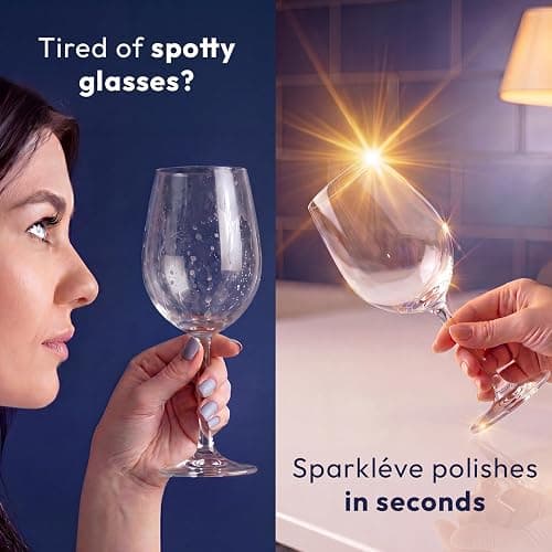 Home Glassware Polisher, World's First Affordable Spinning Glass Polisher, 600 RPM Dries, Polishes, All Glasses, Wet Glass and Spin For Sparkling Glassware, Champagne, Premium Painted thumbnail 2