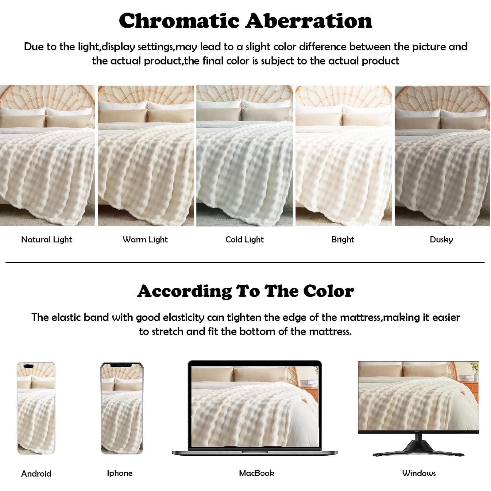 NEWCOSPLAY Fleece Cozy Throw Blanket for Couch, Ivory Bubble, 50"x60" | Premium Silky Flannel Blanket, Soft Lightweight Fluffy Warm Throw Blanket for Bed Sofa Decor, Gift for All Season Use thumbnail 7