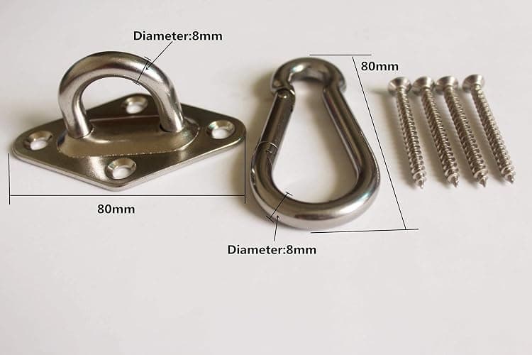 MHMYDZ 1000 lb Capacity Heavy Duty Hammock Hanging kit Ultra Durable Hooks Carabiners for Hammock Stand Hammocks Swing Chair,Multiple Indoor Outdoor Suspension Ceiling Hooks thumbnail 3