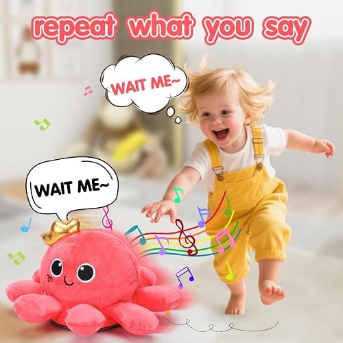 Baby Crawling & Walking Toys 6-12 Months Musical Octopus Plush Light up Stuffed Animal Dancing 1 Year Old Girl Gifts Music Sensory Walking Toy 0-6 7 8 9 Months Learning Newborn Baby Girl Birthday Gift thumbnail 5