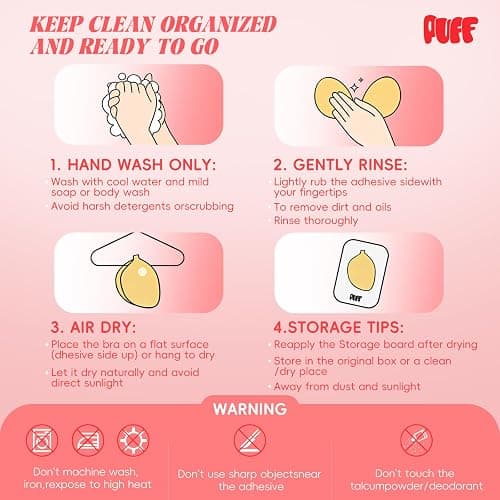 Puff Sticky Bra Push Up Strapless Backless Adhesive Bra for Women,Invisible Silicone Lift Nipple Covers thumbnail 6