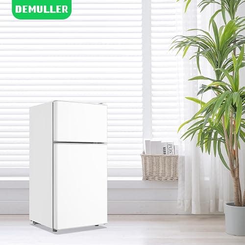 DEMULLER 45L Mini Fridge with Top Freezer Small Refrigerator with Two Door & 7 Temperature Settings & 2 Remoable Shelves Ideal for Kitchen Office Apt White thumbnail 2