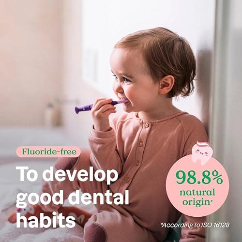 Attitude Fluoride-Free Baby Toothpaste, Safe Training Toothpaste, Natural Origin Ingredients, Gentle Oral Care for Babies & Toddlers, Strawberry Flavor, 2.6 Oz thumbnail 3