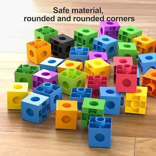 TOMMYHOME Math Linking Cubes with Box 301PCS, Preschool Math Manipulative, Kids Counting Blocks Play Set, Suitable for Learning Educational Supplies in Kindergarten. Great Gift for Boys & Girls (1) thumbnail 6