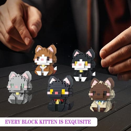 QISHOUTING 9 Packs Mini Cats Building Blocks, 9 Styles Small Cute Cat Building Set,Miniature Cat Figurine Toys for Adults Women,Birthday Party Favors Stocking Stuffers thumbnail 6