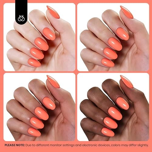 Beetles Coral Orange Gel Polish - 8ML Hema Free Neon Bright Orange Peach Coral Gel Polish Summer Nails Passionate Fireworks Soak Off UV Colorful Bottle Nail Art Manicure thumbnail 6