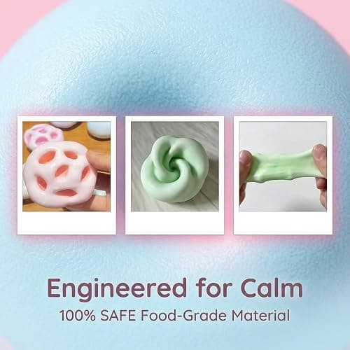 Shapeable Squishy Stress Ball - Vacuum Fillable Sensory Fidget Toy for Adults & Kids, Soft Elastic Squeeze Toy for Anxiety Relief, Calming Birthday Gift, Random Color thumbnail 6
