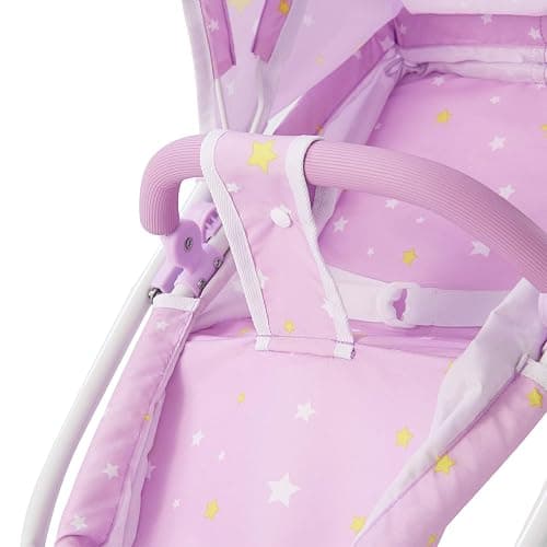 Olivia's Little World - Play Baby Doll Bassinet Stroller for Toddler, Baby Doll Pram Stroller Buggy for 3+ Year Old Girls, Twinkle Stars Princess 2-in-1 Baby Doll Stroller for Kids - Purple thumbnail 8
