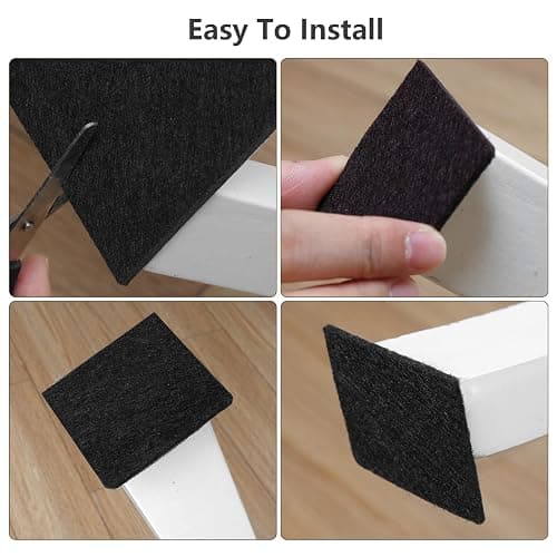 Yelanon Felt Furniture Pads -182 Pcs Premium Felt Pads for Chair Legs Furniture, Floor Protectors for Hardwood Floors, Black thumbnail 5