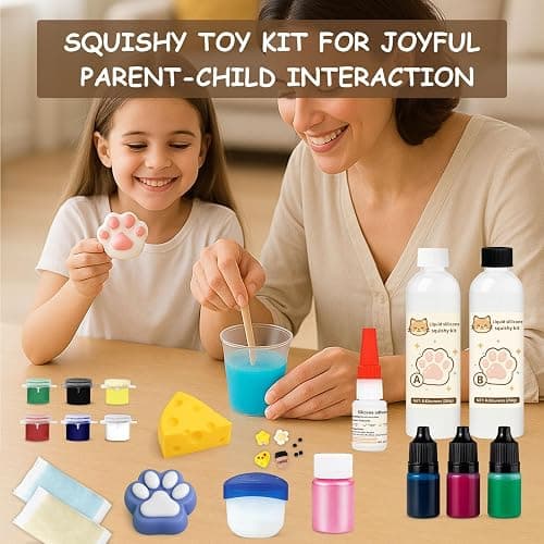 GDDP Squishy Making Kit, 18oz DIY Liquid Slilicone Squishy Kit, Liquid Silicone 1:1 AB Ratio Epoxy Resin Mix with 3 Molds for Squishy Making, Mold Cat Claw, Hamster, Cheese thumbnail 6