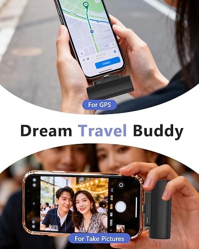 Miady 2-Pack Mini Portable Charger Built-in Connector Compact Battery Pack | 5000mAh PowerBank丨Not for Android丨Lightweight丨for Travel丨Compatible with iPhone 14/13 Series丨Flight-Safe丨18Wh丨Black+White thumbnail 6