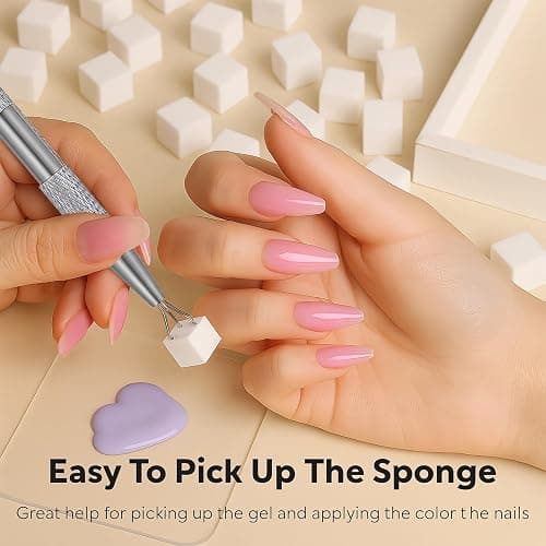 150PCS Nail Sponges for Ombre Nail Art with 1 Grab Pen – Gradient Nail Art Tool Set with Storage Case – DIY Nail Design Accessories for Salon & Home Use thumbnail 4