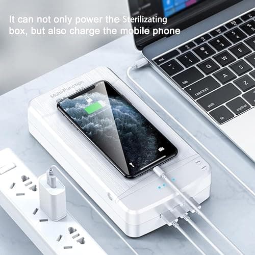 Nail Tool Sterilizer with Blue Light,LXIANGN Portable USB Sterilizating Box for Manicure Salon,Tweezers,Tattoo,Scissors,Jewelry,Phone, Watch,Keys thumbnail 8