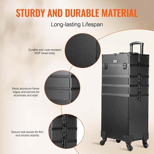 VEVOR Makeup Train Case Professional Makeup Storage Organizer Box Make Up Carrier for Women and Girls thumbnail 5