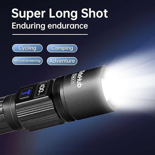 TrixHub Rechargeable Flashlights 2 Pack, Super Bright High Lumens Flash Light, 5 Modes Zoomable Linternas with LCD Digital Display, Powerful Handheld LED Flashlights for Home Emergencies Camping thumbnail 5