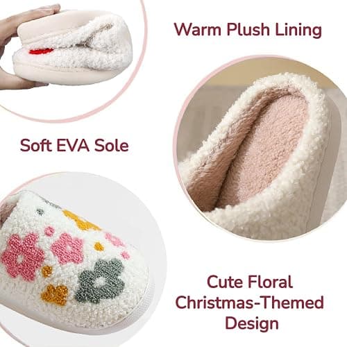 Cute House Slippers for Women Men Warm Cozy House Shoes Fuzzy Home Slippers with Memory Foam Indoor and Outdoor thumbnail 3