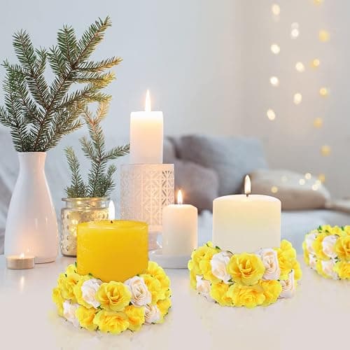 Kesote 50pcs Mini Yellow Roses Buds Artificial Flowers Bulk, 1.6 Inch Small Silk Fake Roses Flower Heads for Decoration, Crafts, Wedding Party Home Decor thumbnail 2