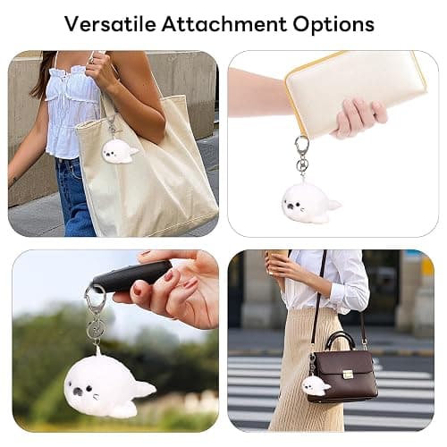Eagyrosi Plush Seal Keychain – Adorable 3.35” Seal Keyring Bag Charms, Ocean Theme Keychain with Beep Beep Sound, for Women, Backpack Pendant, Gift for Birthday Party Christmas Valentine thumbnail 4