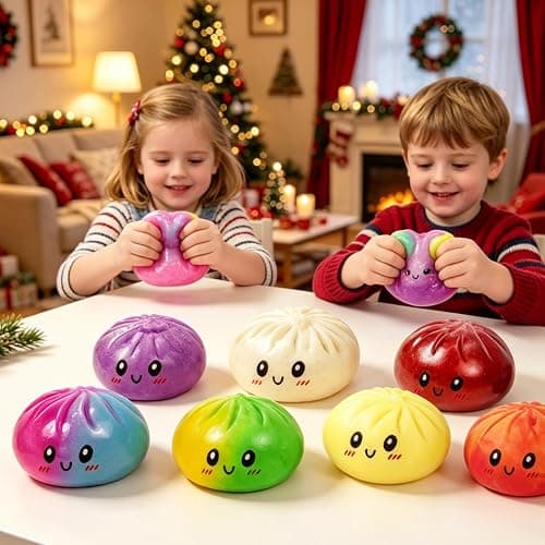 OWUWJK Dumplings Squishys Mystery Box, Random 1 of 24 Colors,Slow Rising Squeeze Toy, Sensory Fidget Toys for Anxiety Relief,Collectible Holiday & Birthday Gift for Kids & Adults (Color Blind Box) thumbnail 5