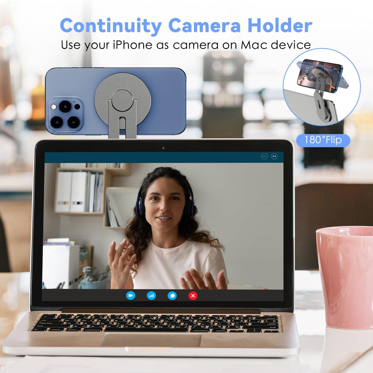 CloudValley Magnetic Holder for Laptop and Phone, Rotatable, 3D Phone Holder, Adjustable, Compatible with iPhone Mag Safe and All Mobile Phones, Stand Accessory for Tesla Portable thumbnail 5