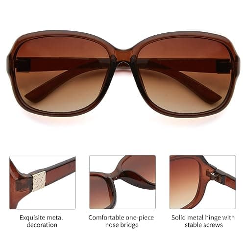 Madison Avenue 2 Pack Classic Vintage Sunglasses for Women, Fashion Sun Glasses with UV400 Protection thumbnail 4