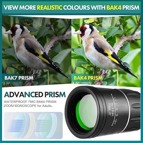 10X42 Mini Monocular Telescope, Birthday Gifts for Men Dad Him Husband Teen Boys, White Elephant Gift for Adults, BAK4 & FMC Prism Scope for Birdwatching Outdoors Hunting, Cool Gadgets for Men thumbnail 3
