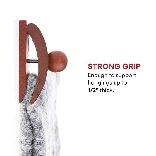 Precision Quilting Tools Quilting Supplies - Premium Wall Tapestry Hanger, Durable Large Tapestry Wall Hanging Clips with 2 Screws for Easy Display - Wood, 3.25 x 2 Inches - Dark Stain Finish thumbnail 5