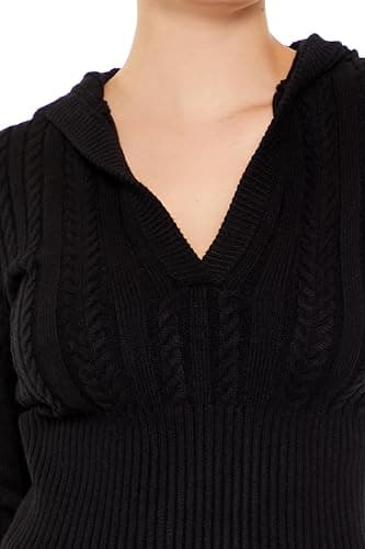 Forever 21 Womens Hooded Cable Knit Sweater thumbnail 4