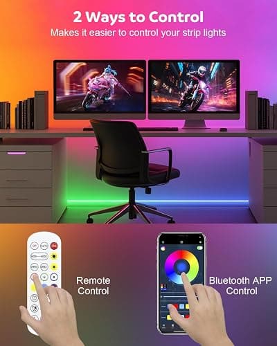 Aclorol RGB+IC LED Neon Strip Lights 2M USB Addressable Rope Strip 5V Dimmable LED Neon Flex Music Sync with App Control Waterproof for Bedroom Indoor Outdoor Gaming Room Bar Party Decoration thumbnail 5