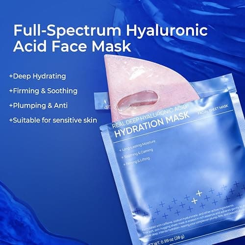 PROF.LING Real Deep Hyaluronic Acid Face Mask, Deep Hydrating & Moisturizing Sheet Mask for Dry, Dehydrated & Sensitive Skin, Intensive Moisture Care, Korean Skincare, 28g x 5 ea thumbnail 6
