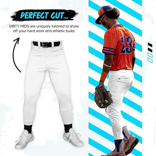 Dirty Mids Original Baseball Pants, Pro Fit, Reinforced Knees, Anti-Slip Waistband, Game-Ready, XS-XL thumbnail 2