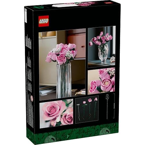 LEGO Botanicals Rosa Rosenstrauß - Set mit Kunstblumen für Erwachsene - 12 künstliche Rosen & 4 Zweige Schleierkraut als DIY Deko - Geschenkidee für Frauen - 10374 thumbnail 5
