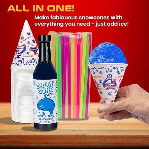 12.7oz Snow Cone Syrups (6 Pack W/Cups/Straws) thumbnail 2