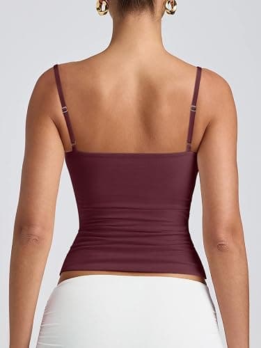 PINKMSTYLE Women's Basic Double Lined Scoop Neck Tank Tops Summer Cami Top | Adjustable Spaghetti Strap,Soft Skin Stretch,Slim Fit for Everyday Wear thumbnail 6