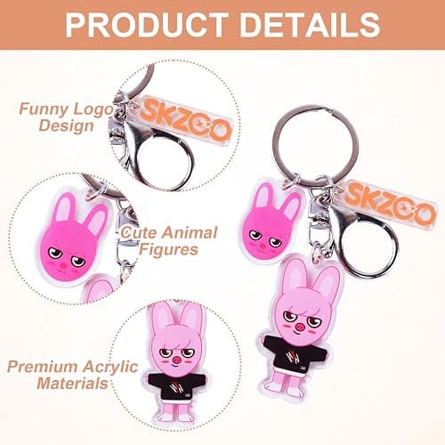 8Pcs SK-Z Acrylic Keychain Cute Cartoon Pendant Key Chain Backpack Accessories for Stray Fans thumbnail 3