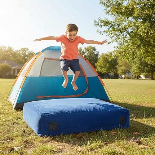 GYMAX Crash Pad for Kids Sensory, 4.75FTx4.75FT/4 FTx3 FT Sensory Crash Mat w/Washable Cover & Foam Blocks for Jump, Climb, Gymnastics, Sensory Therapy, Kids, Adults thumbnail 9