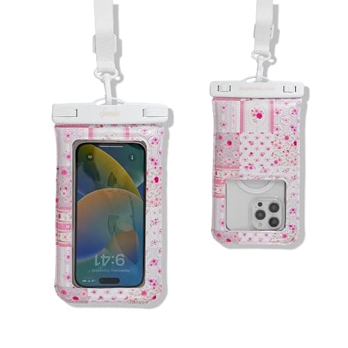 Sonix Waterproof Phone Pouch - Floating Phone Case Dry Bag w/Crossbody Lanyard - Beach Cruise Travel Essentials - Compatible w/All Devices, Touchscreen Friendly | Patchwork Cottage thumbnail 2