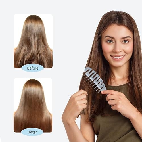 Ecoed Hair brush, Vented Detangling Brush, Quickly Detangles and Smooths hair for Curly, Thick, and Straight Hair, Hair Brush for Women and Men, Blue, Eco Friendly, Sustainable Material thumbnail 6