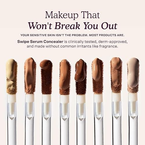 Tower 28 Swipe Serum Hydrating Concealer, 5.0 Light/Neutral (0.22 oz) | Hydrating Medium Coverage Concealer & Under Eye Brightener with Hyaluronic Acid & Centella, Face Makeup for Sensitive Skin thumbnail 2