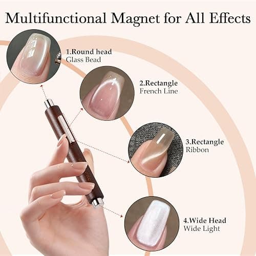 BORN PRETTY 3 in 1 Nail Magnet Cat Magnetic Eye Nail Polish Magnet Pen | Multifunctional 3D Magnetic Nail Polish Stick for Home DIY,Salon,Studio Nail Art Design Tools thumbnail 2