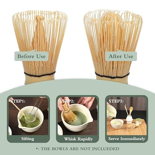 Bamboo Matcha Whisk Traditional Japanese Matcha Whisk Handcrafted Chasen for Matcha Powder Bamboo Whisk for Authentic Matcha Tea Ceremony Tea Preparation thumbnail 5