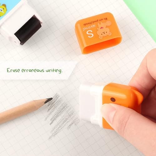 Tamaki 6 Pack Erasers for Kids, Cute Erasers with Cover and Roller, Pencil Rubber Eraser for Party Favors Gift Supplies (Model B) thumbnail 2