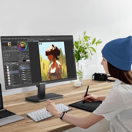 SANSUI Monitor 24 Inch 100Hz PC Monitor, HDMI VGA Ports VESA Mount, FHD Computer Monitor Ultra-Slim Ergonomic Tilt Eye Care for Home Office (ES-24F2, HDMI Cable Included) thumbnail 2