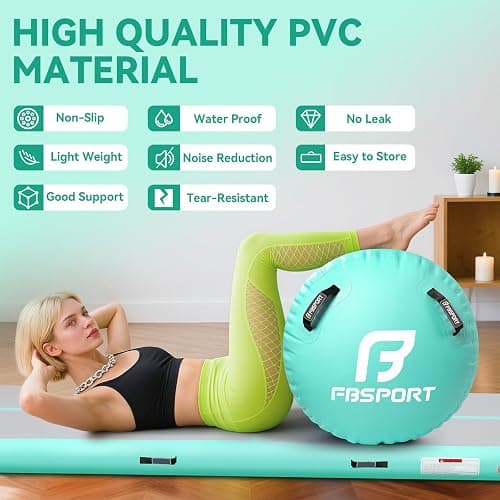 Air Roller Gymnastics Barrel, Inflatable Gymnastics Air Roller Inflatable Air Gymnastics Mat with Electric Pump for Yoga Cheerleading Training Home Outdoor Use thumbnail 5
