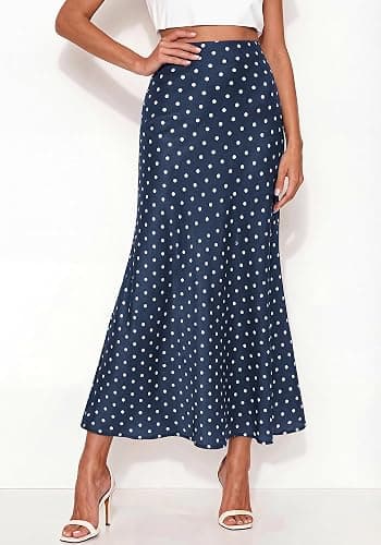 BTFBM Midi Skirts for Women 2026 Summer Spring Lightweight A Line High Waisted Wedding Guest Party Silk Long Skirt thumbnail 5
