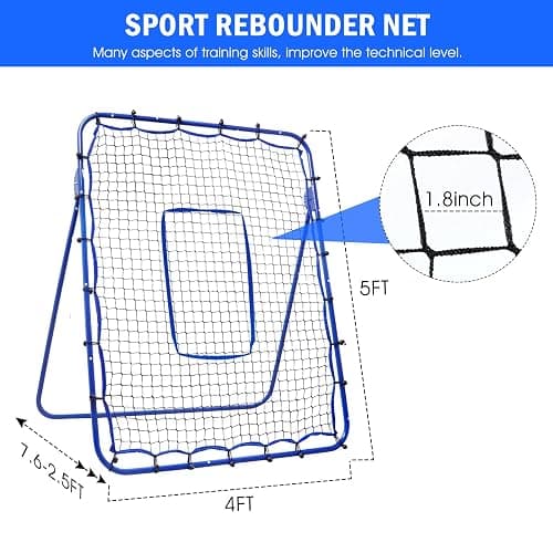 Winthai Volleyball Rebounder Net, 6 Angles Adjustable Pitch Bounce Back Baseball Softbal Lacrosse Rebound Sports Practice Training Equipment with Strike Zone for Backyard Indoor Outdoor thumbnail 4