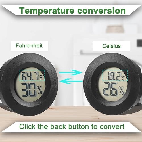 Reptile Thermometer and Humidity Gauge Digtal Terrarium Thermometer Circular Bearded Dragon Cage Accessories Reptile Temp and Humidity Gauge for Leopard Gecko Hermit Crab Gecko Lizard Etc 2pc thumbnail 3