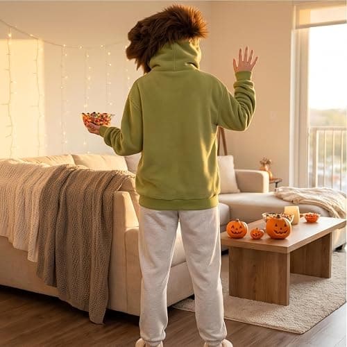 Big Mouth Monster Pullover Hoodies Flannel Unisex Halloween Cosplay pajamas | 3d Plush Monster Hood, Surprise for Friends, Lightweight Thick Plush, Loungewear Pajamas, Drop Shoulder, Novelty thumbnail 6