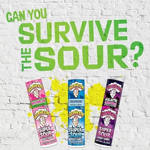 WARHEADS - Super Sour Candy Spray - Blue Raspberry, Green Apple and Watermelon Flavors - 0.68 oz. Bottles - 3 Pack thumbnail 2
