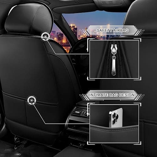 Car Seat Covers for Dodge Durango 2000-2025, Stylish Sport Seat Cover, Premium Nappa Leather Car Seat Cover. Automobile Seat Covers Sets.(Standard 5 Seats/Black Red) thumbnail 5